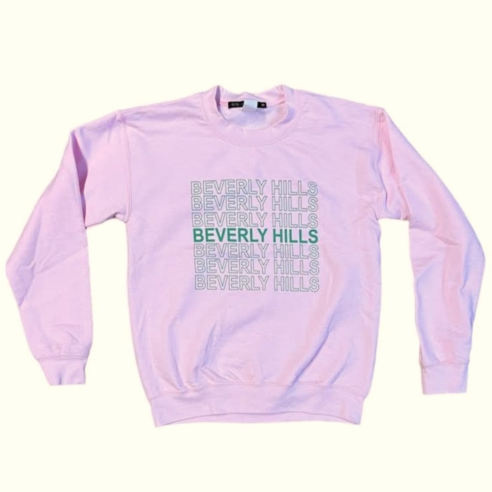 KITSON BEVERLY HILLS THANK YOU PINK SWEATSHIRT XL